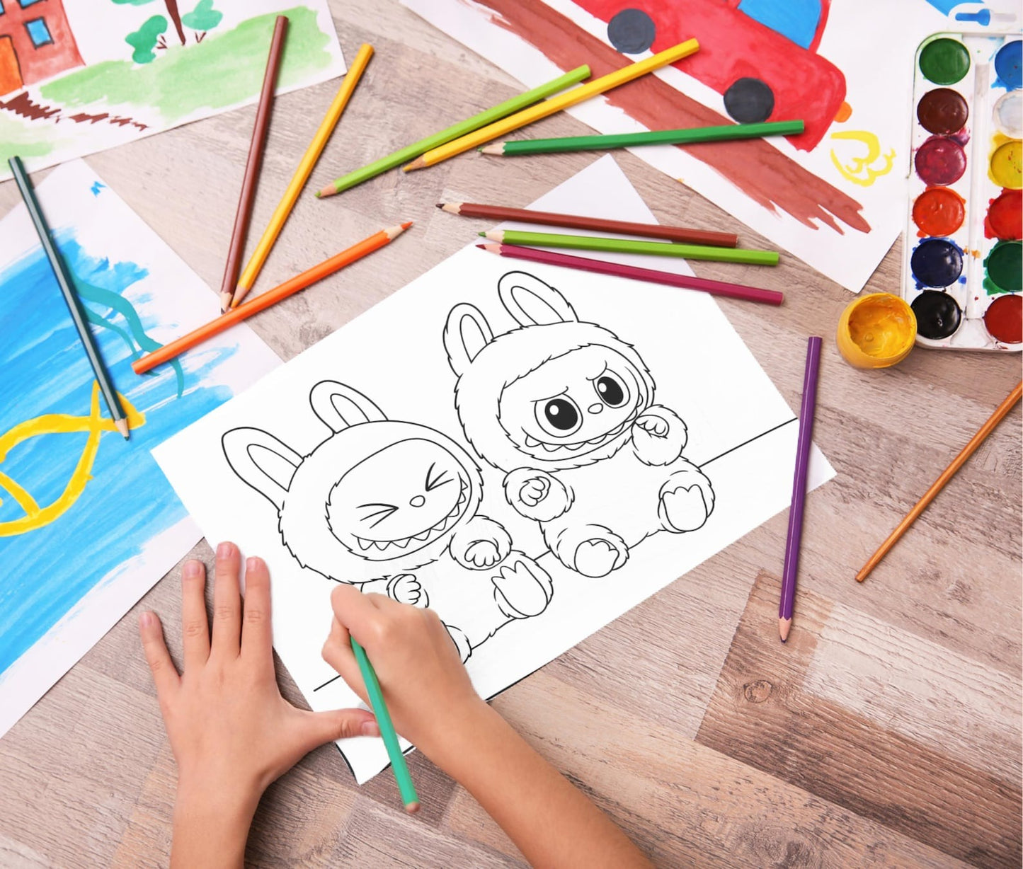 Labubu Coloring +20 Pages Unique Printable Pages, Cute Labubu Coloring Pages , Labubu Fun Activity for Kids and Adults
